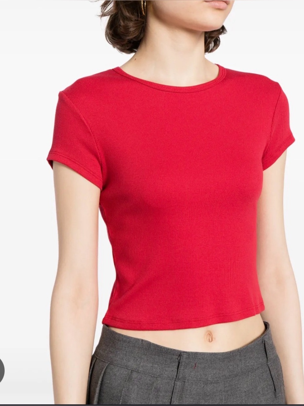 Reformation muse cropped t shirt in red